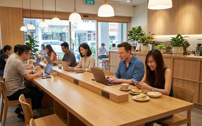 Work-friendly cafe setup