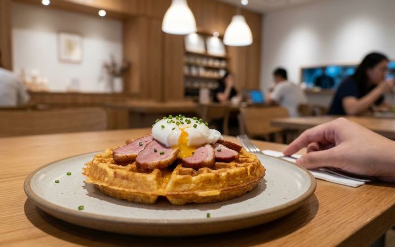 Savory Smoked Duck Waffle