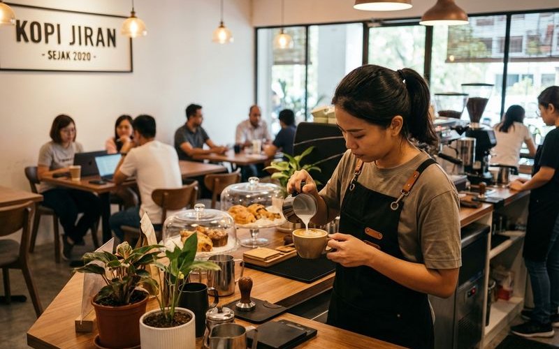 Local barista at work